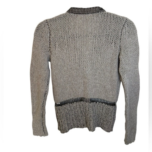 Duffy Gray Wool Chain Link Grunge Cardigan - Picture 2 of 6